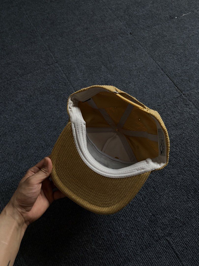 Drake Corduroy Snapback Cap Yellow (Category: Caps & Hats) located in Manila. Submitted by toys_hats005 (Listing ID 1470629481, Image 3). Description: - Item: Drake Yellow Corduroy Snapback Hat - Color/Design: Vibrant yellow corduroy with black embroidered logo on the front - Fit: Fully adjustable plastic snap closure at the back - Details: Structured crown, flat brim, and clean white interior sweatband - Condition: Solid, worn only a couple of t