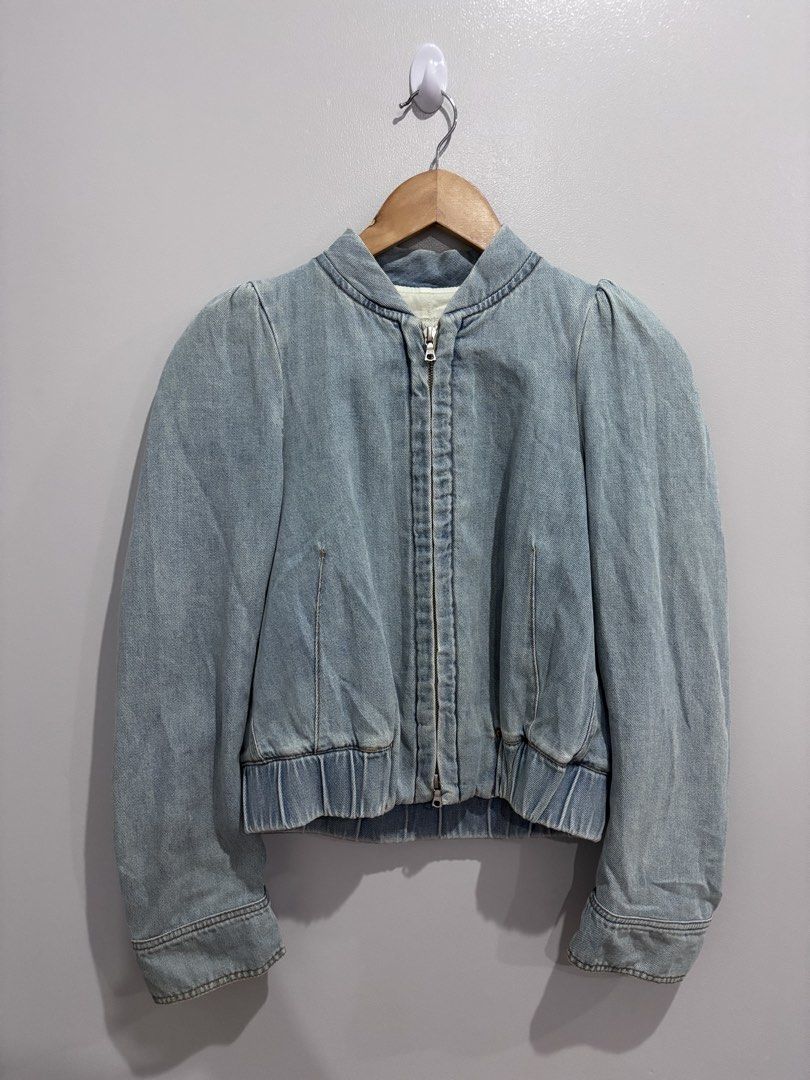 Dries Van Noten Volca Denim Bomber Jacket (Category: Luxury Apparel) located in Dumaguete. Submitted by dgte.grails (Listing ID 1470657637, Image 1). Description: Dries Van Noted Volca Denim Bomber Jacket 19 width 20 length Good as new! no flaws 12,000+sf pm.