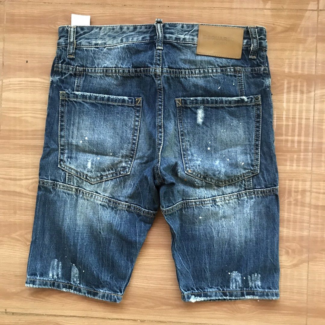Dsquared Denim Short (Category: Jeans) located in Cebu City. Submitted by whytruekoy (Listing ID 1470589915, Image 2). Description: Dsquared Distressed Denim Short Authentic Size 31 Length 20 Hem 7 Thigh 11 Excellent.