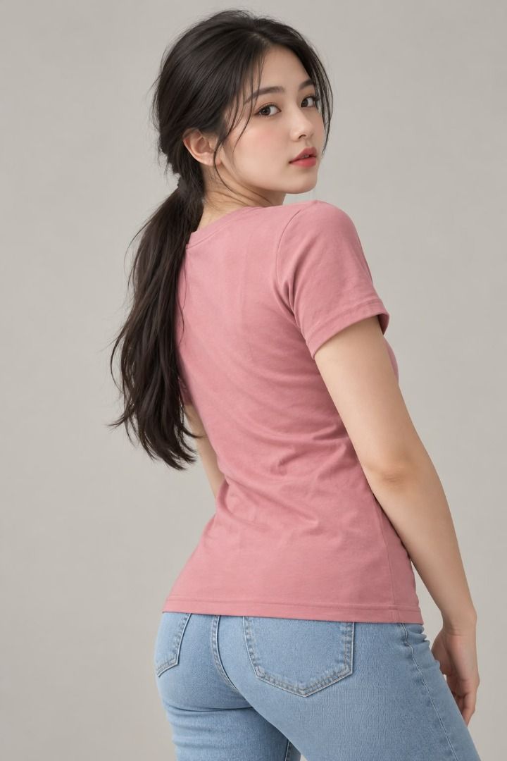 Dusty Pink Basic Short-Sleeve T-Shirt 🌸 (Category: Blouses) located in Taguig. Submitted by rosesofpositivity123 (Listing ID 1470714522, Image 2). Description: Simple and comfy dusty pink tee, perfect for everyday wear and easy to pair with jeans or shorts! 💗.