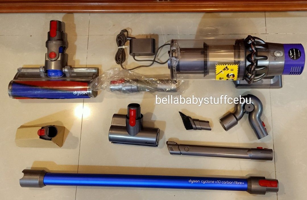 Dyson Cyclone V10 Carbon Fibre+ Big Bin (Category: Vacuum Cleaner & Housekeeping) located in Cebu City. Submitted by bellababystuffcebu (Listing ID 1470580748, Image 1). Description: Dyson Cyclone V10 Carbon Fibre+ Big Bin In excellent condition SRP 35k Selling Low We ship Nationwide! PICK UP TALISAY, Cebu DELIVERY | SHIPPING BUYERS EXPENSE COD AVAILABLE via Grab Lalamove Maxim. Buyer will book for COD Payment NO COD OUTSIDE CEBU *STRICTLY NO RES