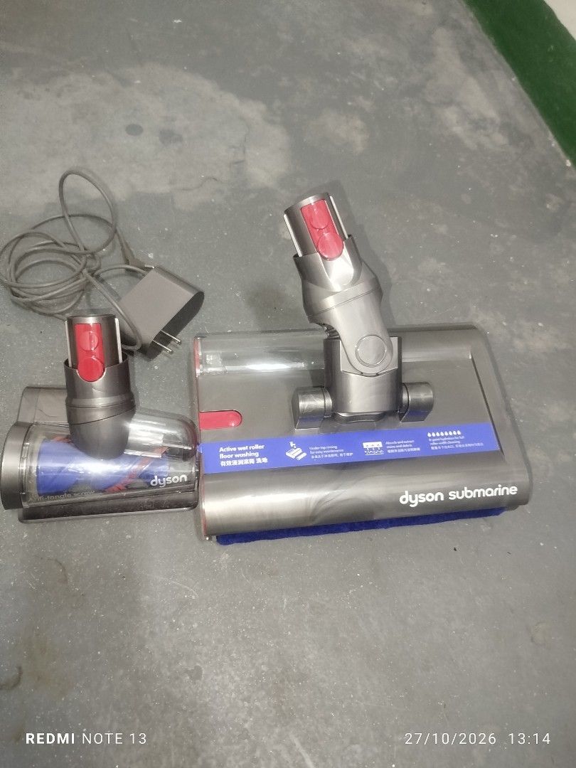 Dyson Submarine wet roller head and mini motorized tool (Category: Vacuum Cleaner & Housekeeping) located in Taguig. Submitted by steve_doms (Listing ID 1470598422, Image 1). Description: - 100% Genuine Dyson parts removed from a cordless vacuum kit - Dyson Submarine wet roller floor washing head for hard floors - Mini motorized brush bar ideal for upholstery cleaning - Includes original power adapter cable - Fully working condition with normal, 