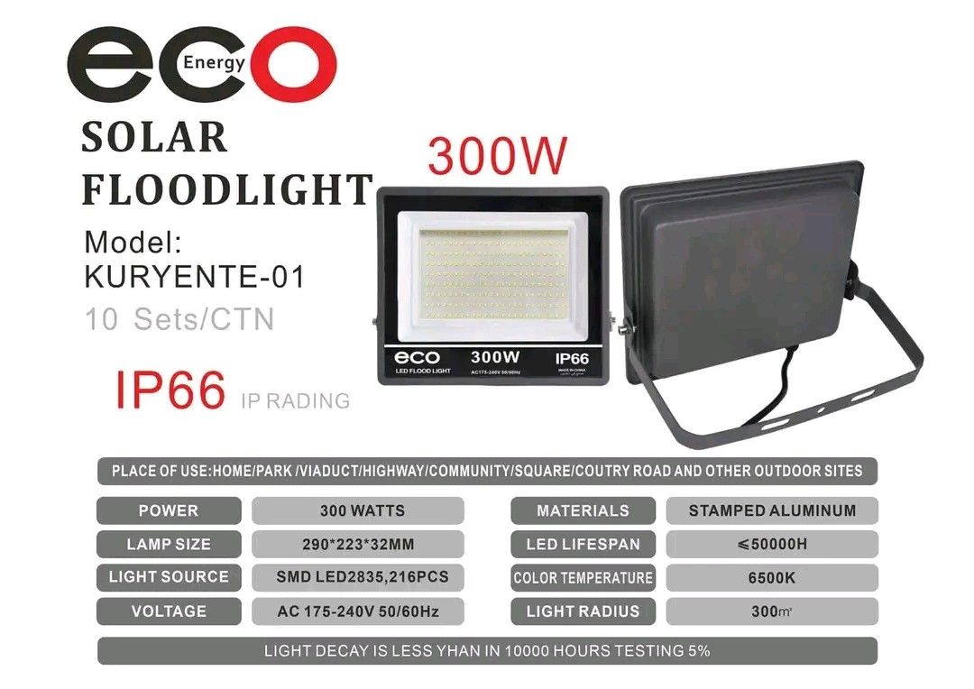 Eco solar flood light (Category: Lighting) located in Manila. Submitted by saguittarian06 (Listing ID 1470715351, Image 3). Description: .