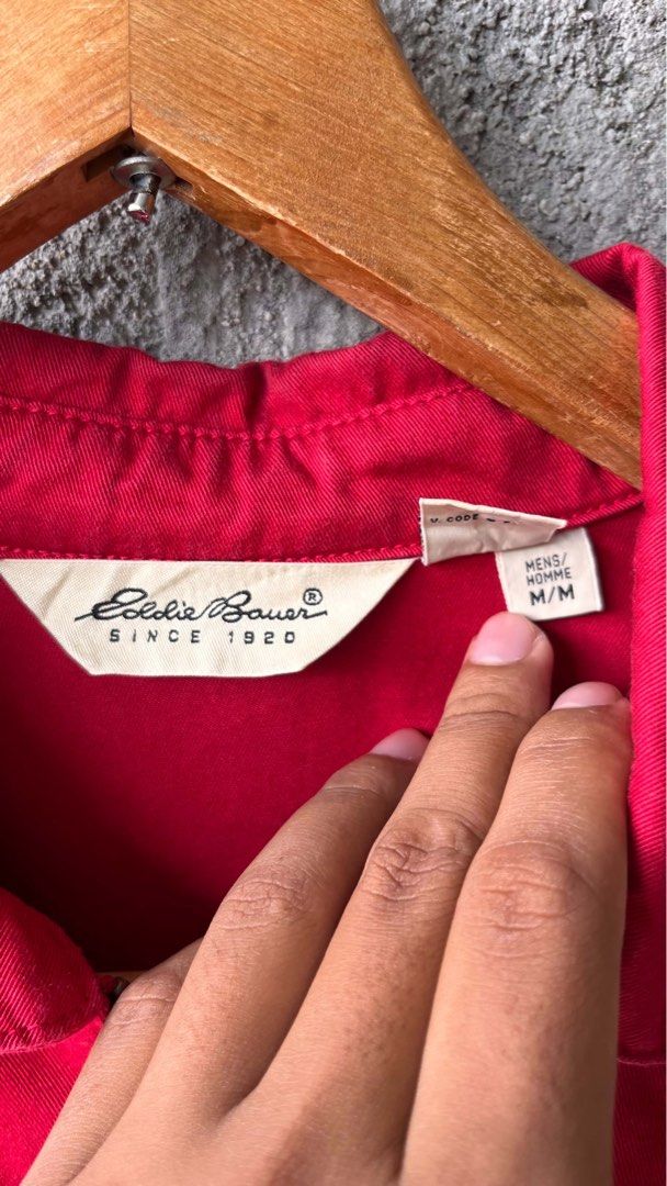 Eddie Bauer Red Cotton Zip Jacket (Category: Coats, Jackets and Outerwear) located in Cabuyao City. Submitted by kisyana (Listing ID 1470666474, Image 3). Description: .