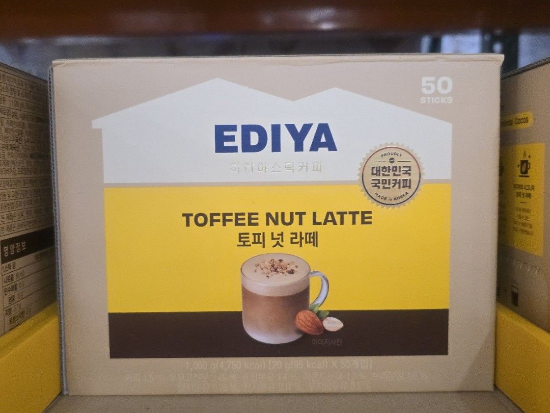Ediya Toffee Nut Latte 20gx50 (Category: Beverages) located in Cainta. Submitted by shopchelonline (Listing ID 1470691897, Image 1). Description: Ediya Toffee Nut Latte 20gx50 🛒1,200.00 each(all in) + LSF 70%DP - NEW BUYER 50%DP - OLD BUYER RB: 15 DAYS AFTER DP; NETA 💎Pre-order - NO RUSH SHIPPING 💎Korea Pasabuy - NORMAL ETA ✅️Papago Translate 💎Colors may vary due to lighting. 💎Availability and price may vary 💎The outer case/box is simply fo