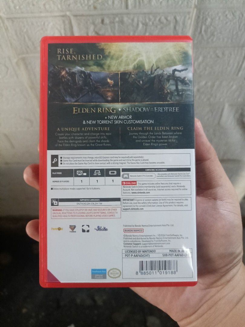 Elden Ring Tarnished Edition Nintendo Switch 2 (Category: Nintendo) located in San Narciso. Submitted by timsecret (Listing ID 1470740995, Image 2). Description: RFS: Done with the game Last Price: 3,500 - Game: Elden Ring Tarnished Edition for Nintendo Switch 2 - Included: Game cartridge and bonus gesture download code - Code Expiry: August 27, 2027 - Condition: Case and cartridge are clean and well-maintained - Mode of transaction: Shipping onl