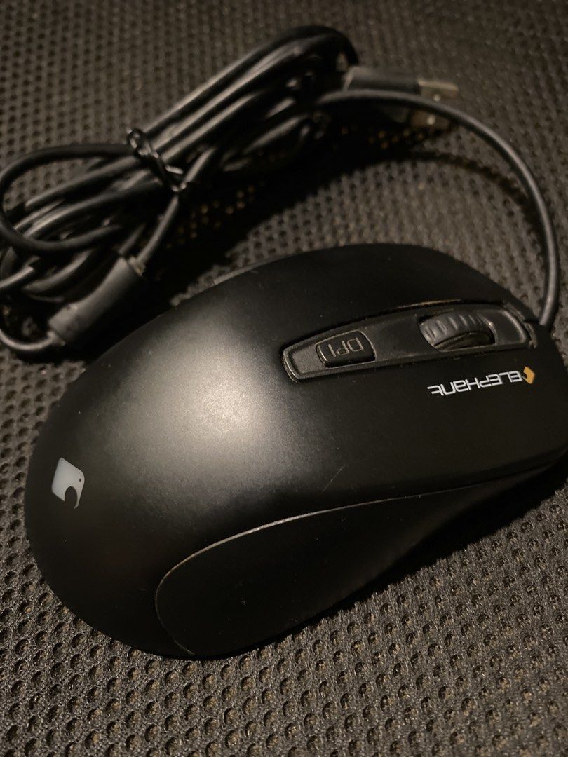 Elephant™ Sasquatch V2.0 WEM-1021 Blue-Sensor Gaming Mouse (Category: Mouse & Mousepads) located in Cainta. Submitted by stuff_4_sale_dump (Listing ID 1470655110, Image 2). Description: 12 x 6.5 x 3.3 cm matte black baked lacquer finish has switchable DPI levels (800 / 1200 / 1600 / 2400) and side arrow buttons wired USB cable, 1.8-meter *only used for office tasks, did not use for gaming.