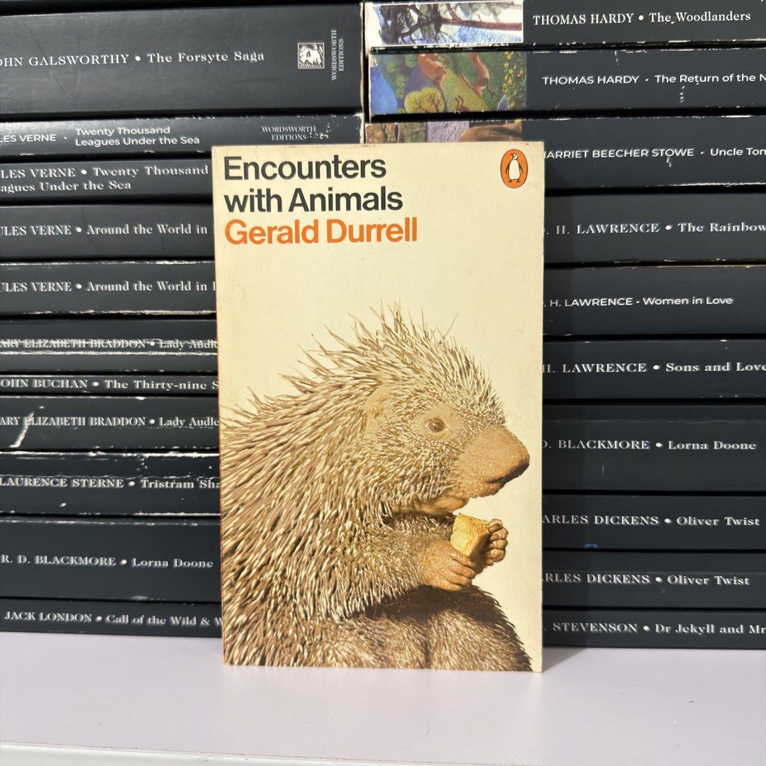 Encounters with Animals by Gerald Durrell Penguin paperback (Category: Storybooks) located in Lingayen. Submitted by readwjane (Listing ID 1470704610, Image 1). Description: - Title: Encounters with Animals by Gerald Durrell - Edition: Classic Penguin paperback - Cover Art: Charming porcupine illustration - Genre: Humorous wildlife writing and nature stories - Condition: Clean pages with a solid, sturdy spine - Perfect for: Bookshelves and nature