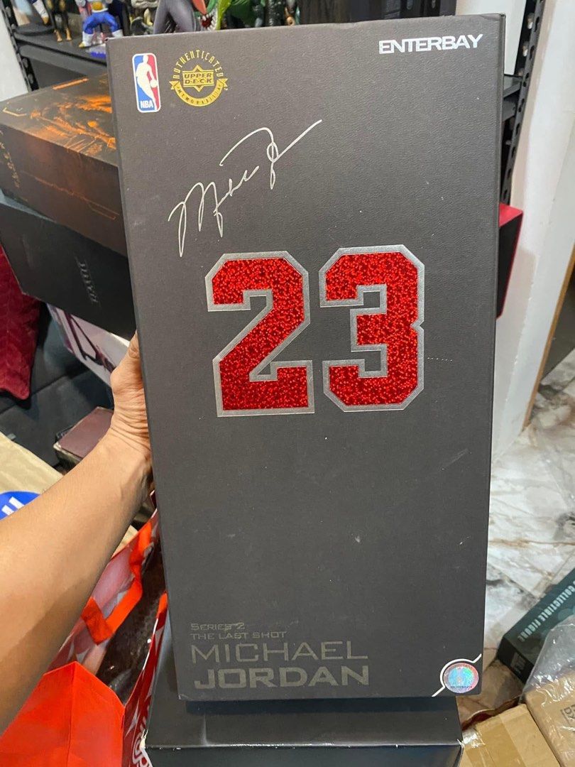 Enterbay Michael Jordan “The Last Shot” (Category: Figurines & Statues) located in Paranaque City. Submitted by icko007 (Listing ID 1470688632, Image 1). Description: NBA Enterbay Michael Jordan chicago bull Number #23 Jersey “The Last Shot” Mint in Box Chineck lang Price 14,899 Only Delivery: yes, buyer’s risk/fee Lalamove/Grab/Lbc Payment: gcash Location Paranaque.