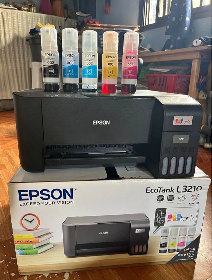 Epson L3210 Printer (Category: Printers, Scanners & Copiers) located in Pasay City. Submitted by sam_thinqs (Listing ID 1470585450, Image 1). Description: 📣FOR SALE: EPSON ECOTANK L3210 PRINTER🖨️ 💯Complete Set with Original Box & Freebies! Selling my Epson EcoTank L3210 printer. Bought around a month ago and still working well with no known issues. It was just stored for a while, so it may have some dust from storage. ✅ Print, Scan & Copy ✅ Fu