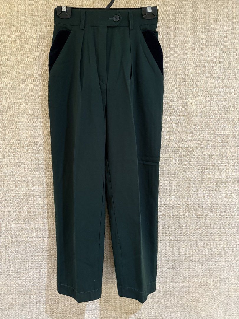 Escada Margaretha Ley Green Trousers (Category: Other Bottoms) located in Muntinlupa City. Submitted by jane226ph (Listing ID 1470683708, Image 1). Description: Classic ESCADA by Margaretha Ley Earlier collection / circa 1990s (estimated). An original high end luxury designer piece from our family’s private wardrobe collection, personally owned and kept in long term storage. Color Dark Green with Black velvet pocket accents, beautifully tailored 