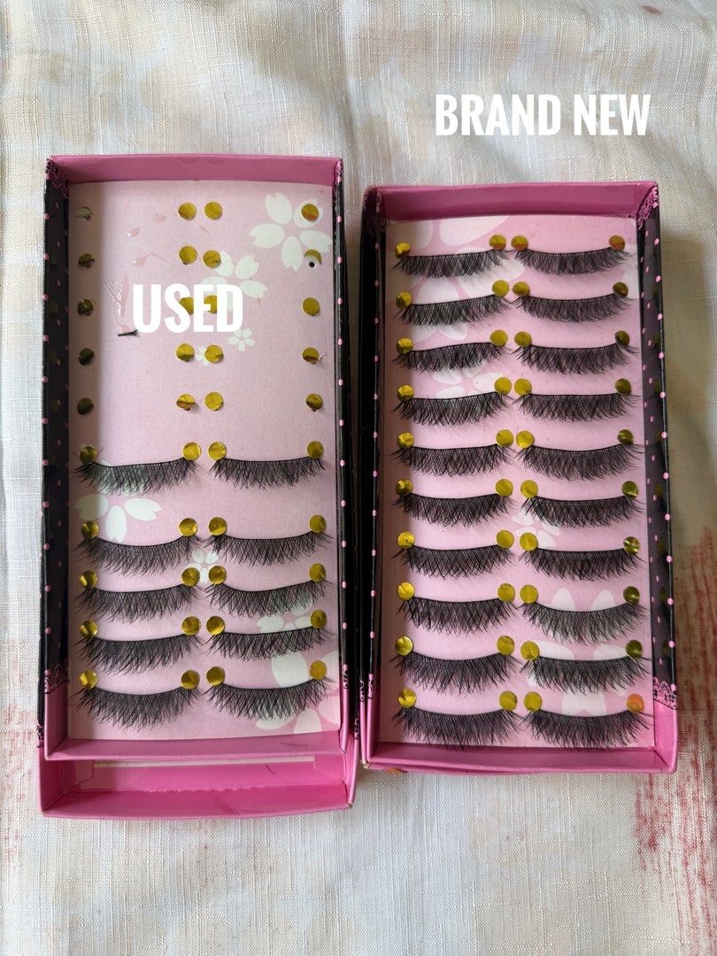 False Eyelashes Bundle/ Lot Bohktoh Ailier Magnetic Lashes (Category: Makeup) located in Pasig City. Submitted by bitofahoarder (Listing ID 1470566213, Image 2). Description: - Massive false eyelash bundle featuring popular brands like Bohktoh and Ailier - Includes magnetic eyeliner and complete lash kits - Mix of brand new (unused) and partially used natural style trays - Great variety of styles, volumes, and thicknesses for any look - Comes com