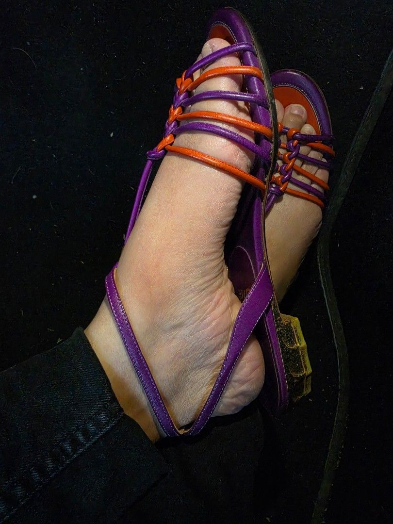 Ferragamo Salvatorre Authentic (Category: Luxury Apparel) located in Iloilo. Submitted by floresse (Listing ID 1470659323, Image 3). Description: Authentic Ferragamo Salvatorre sandals orange and violet size 23cm as it is, no box personal owned, seldom used. iloilo city ship via J&T with box (free sf nationwide).