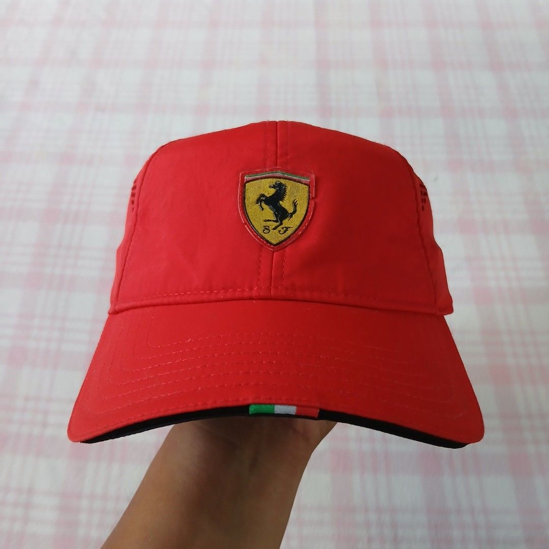 Ferrari x Puma Closed Cap (Category: Caps & Hats) located in Mangaldan. Submitted by used2.wear (Listing ID 1470668022, Image 1). Description: Good Condition No Issue Size OSFM Kindly Check All Posted Pictures.