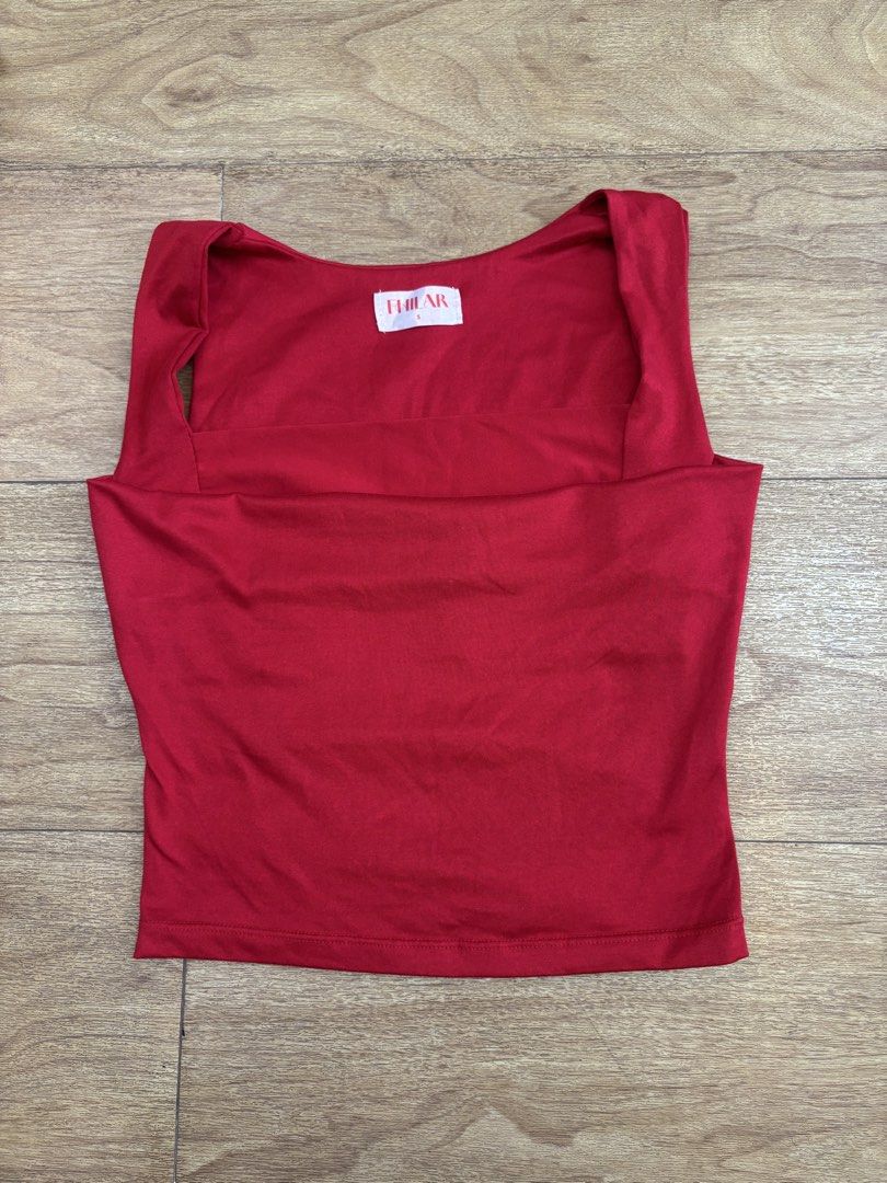 FHILAR Red Square Neck Tank Top Size S (Category: Sleeveless) located in Manila. Submitted by perwinkle.ph (Listing ID 1470713785, Image 2). Description: .