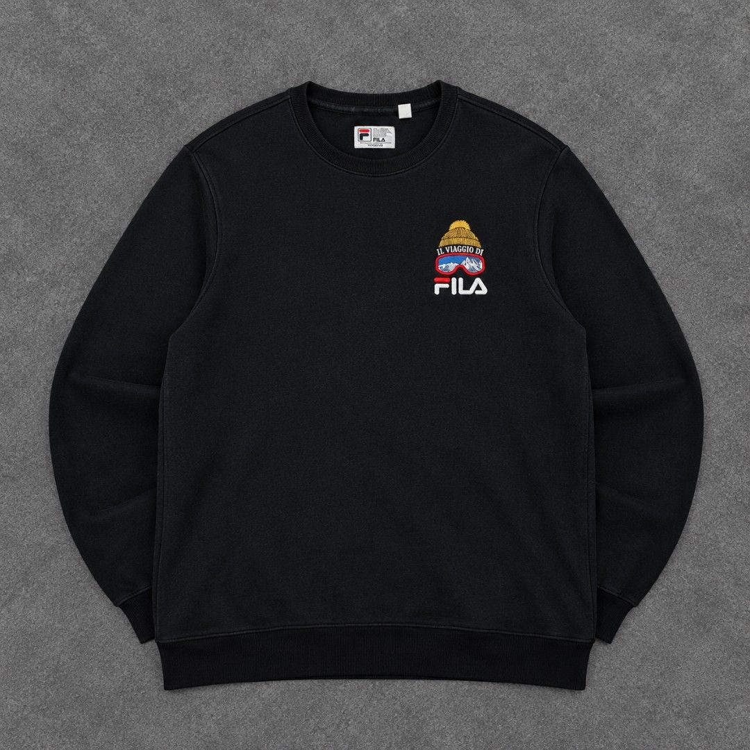 Fila IL VIAGGO DI Embroidered Crewneck Pullover (Category: Coats, Jackets and Outerwear) located in Bay. Submitted by ndrwthrift (Listing ID 1470661585, Image 1). Description: Fila IL VIAGGO DI Embroidered Crewneck Pullover Condition - 9/10 Size - XL (fits Large) Dimes - L 28" W 21" Color Rate - 9/10 Issue - NONE *meet up or shipping via lalamove (buyer's expense) *can ship nationwide via j&t.