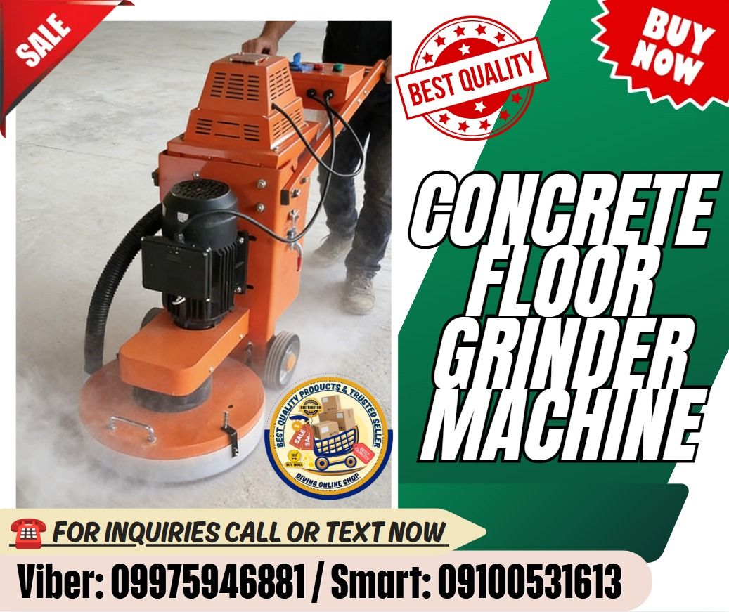 Floor Grinding and Polishing Machine Floor Grinder (Category: Everything Else Others) located in Taguig. Submitted by richjoshuagold (Listing ID 1470638155, Image 1). Description: 🌏 We Can Deliver Nationwide 👉 AP Cargo, LBC & Lalamove (🛳️ Sea /✈️ Air Freight) Price: 76,800 🔥YM-350 Concrete Floor Grinder Machine Specification: Voltage: 220V /380v Power: 4kw Vacuuming power: 0.75kw Working diameter: 350mm Motor type: copper wire motor Disc spee