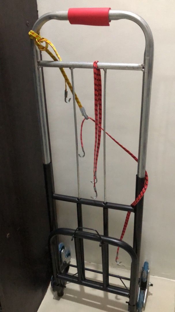 Foldable shopping cart trolley with tri-wheel design (Category: Home Improvement Tools & Accessories) located in Caloocan City. Submitted by goldenwater_5c88a9 (Listing ID 1470608674, Image 2). Description: Foldable shopping trolley with tri-wheel design Only used once when I moved to a new apt in August. With ropes Advisable to use in CLOSED-RISER STAIRS, not open-riser stairs. See screenshot for the pic of the type of stairs. Selling because I 