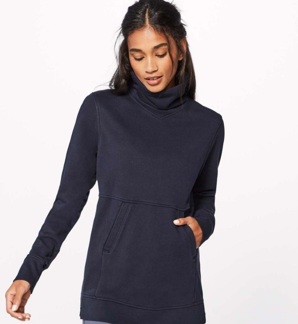 For Women - Lululemon - Press Pause Pullover (Category: Coats, Jackets and Outerwear) located in Bacolod City. Submitted by drop.ph (Listing ID 1470662738, Image 1). Description: Lululemon - Press Pause Pullover Authentic *Midnight Navy *Size L - 19x29.5 *Excellent *No Flaws *Price: 880php *Add SF if outside Bacolod City .