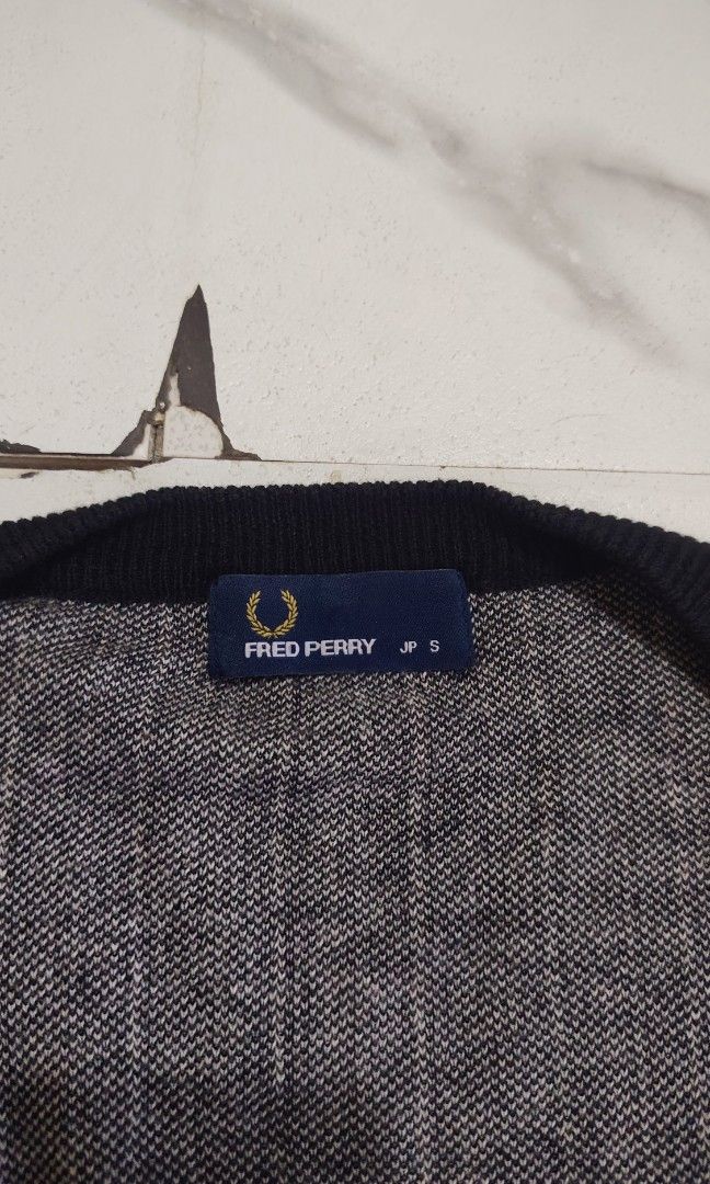 Fred perry pinstripe cardigan (Category: Coats, Jackets and Outerwear) located in Quezon City. Submitted by thriftmo19 (Listing ID 1470691034, Image 3). Description: Size small fits medium / 21.5x27 9.5/10 condition 1,350 only.