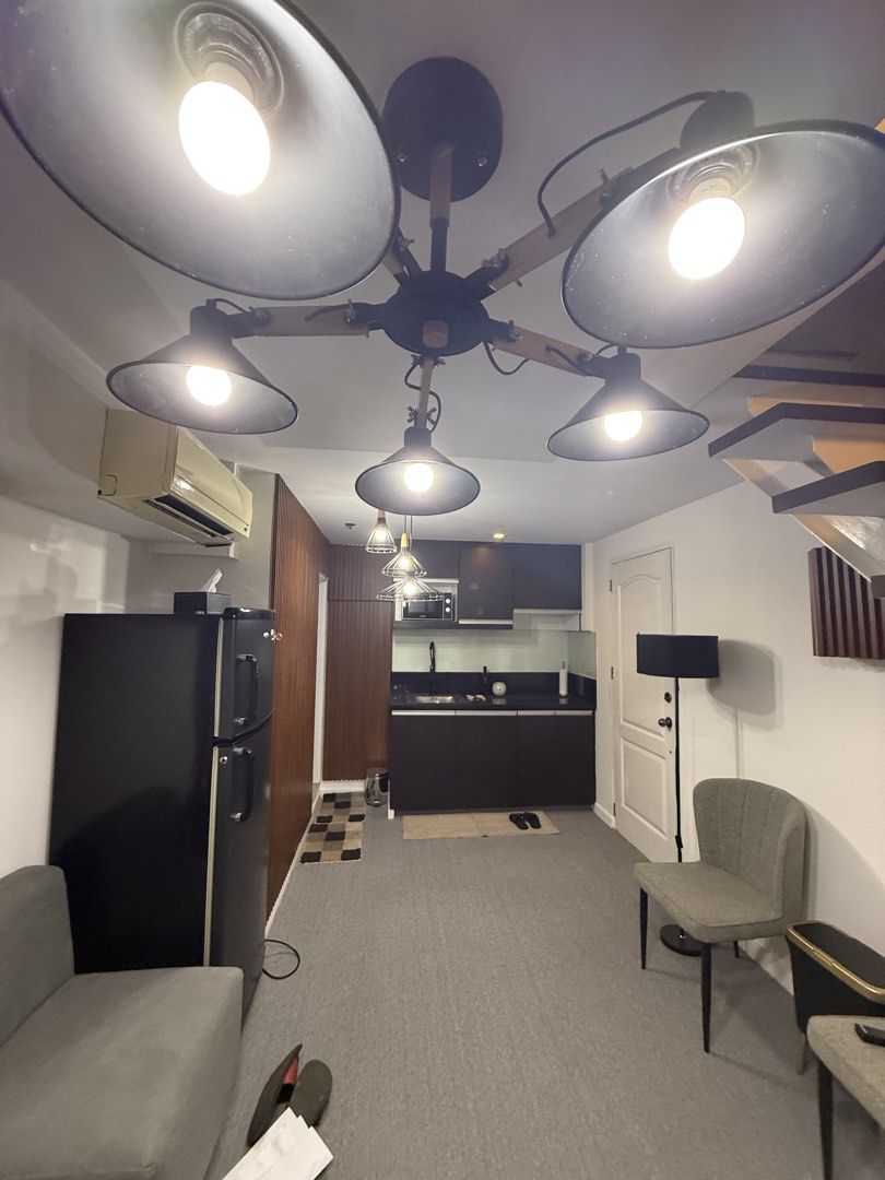 Fully Furnished Loft Apartment Interior Design Setup (Category: Apartments & Condos) located in Manila. Submitted by zyron23 (Listing ID 1470601542, Image 3). Description: FOR RENT: Fully Furnished 1-Bedroom Condo Unit Victoria Towers – Tower C 📍 Timog Ave., Brgy. Paligsahan, Quezon City, Metro Manila Rental Rate: ₱25,000/month Floor Level: 12th Floor Floor Area: 43 sqm Association Dues: Included Availability: Available ASAP Payment Terms * 1 Mo
