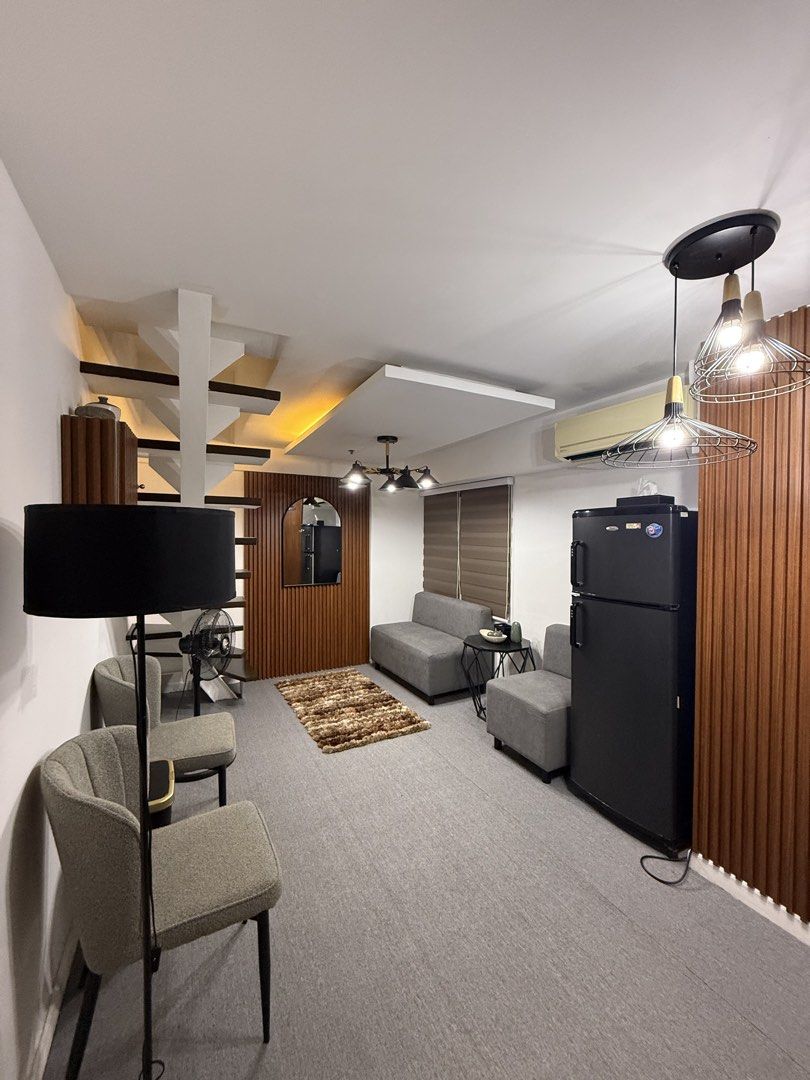 Fully Furnished Loft Apartment Interior Design Setup (Category: Apartments & Condos) located in Manila. Submitted by zyron23 (Listing ID 1470601542, Image 1). Description: FOR RENT: Fully Furnished 1-Bedroom Condo Unit Victoria Towers – Tower C 📍 Timog Ave., Brgy. Paligsahan, Quezon City, Metro Manila Rental Rate: ₱25,000/month Floor Level: 12th Floor Floor Area: 43 sqm Association Dues: Included Availability: Available ASAP Payment Terms * 1 Mo