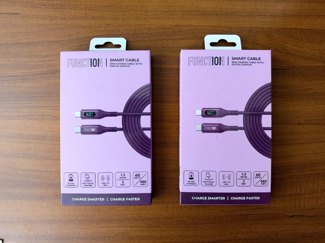 FUNCTION Smart USB-C Cable 60W – Digital Display (Category: Chargers & Cables) located in Manila. Submitted by lawrencetan03 (Listing ID 1470569881, Image 1). Description: Smart charging cable with a built-in digital display to show charging power. • Up to 60W PD fast charging • Digital power display • USB-C to USB-C • 1.5 meters / 5 feet long • Up to 480Mbps data transfer • Soft-touch silicone cable 2 available, Php 450 each.