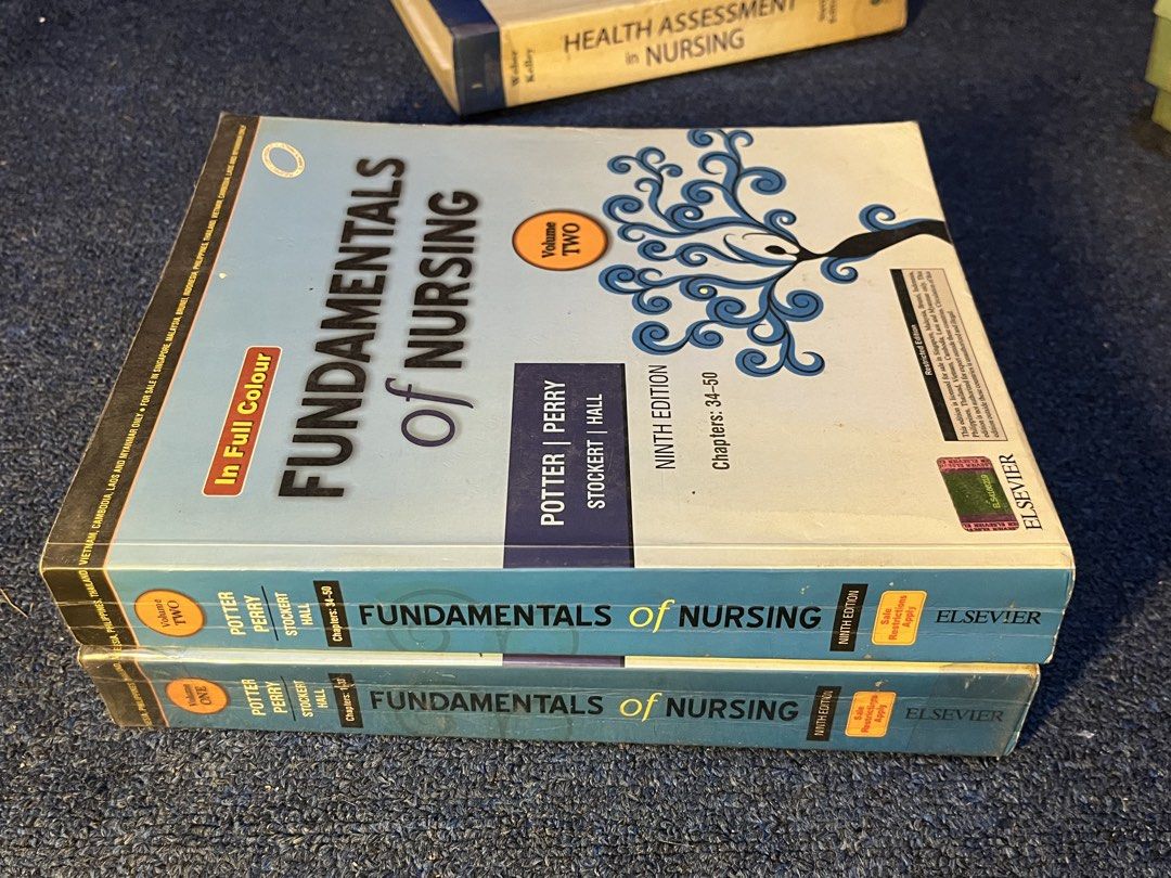 Fundamentals of Nursing 9th Edition Volume 1 & 2 Bundle Set (Category: Textbooks) located in Pasig City. Submitted by keiisellsious (Listing ID 1470686572, Image 3). Description: Fundamentals of Nursing, 9th Edition ₱ 300 set - minor shelf wear on covers and edges; few pages detached, but are clean and complete — authorized by Potter, Perry, Stockert, and Hall; published by Elsevier — full color, 2-volume set (Volume 1: Chapters 1-33, Volume 2: C