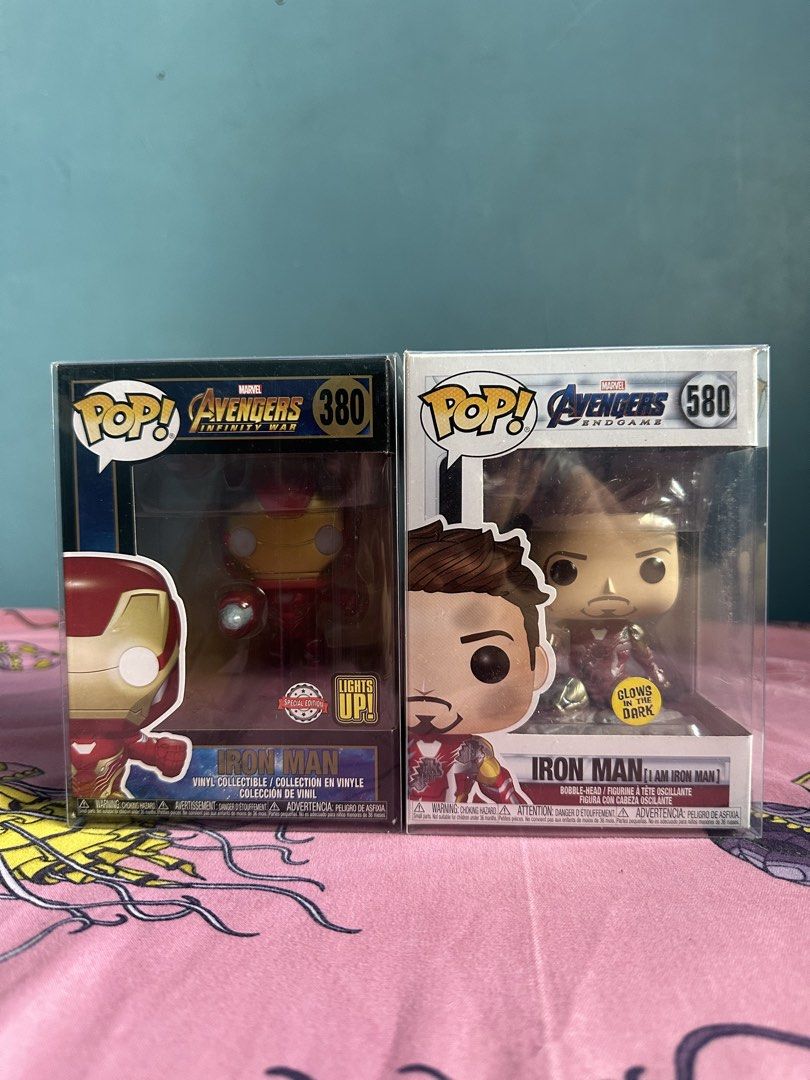 Funko Pop Marvel Iron Man #380 and #580 (Category: Designer & Blind Box Toys) located in Quezon City. Submitted by aedssss._ (Listing ID 1470589339, Image 1). Description: For Sale: Iron man #380 8/10 - Php 450 (no battery does not light up) Iron man #580 8/10 - Php 450 Take all: Php 900 MOP: Gcash LOC: Novaliches, QC Buyer will shoulder delivery costs Protectors are included Pm if interested.