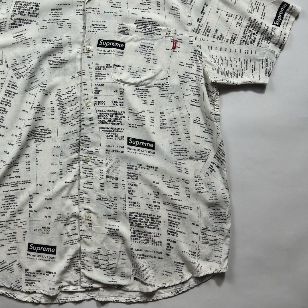 FW20 - Receipts - Rayon S/S Shirt (Category: Luxury Apparel) located in Manila. Submitted by whitemarket. (Listing ID 1470656652, Image 3). Description: .