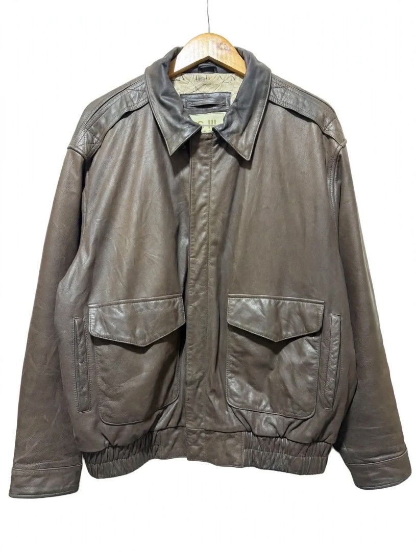 G3 Bomber Authentic Bomber Leather Jacket Style No. MA 34112 (Category: Coats, Jackets and Outerwear) located in Quezon City. Submitted by kimzxc_536 (Listing ID 1470726115, Image 1). Description: - Authentic G3 Bomber leather jacket in brown - Heavyweight design ideal for cold weather - Snap button cuffs and large front flap pockets - Unique vintage map print inner lining with interior pockets - Full zip closure with storm flap - Great rugged pi