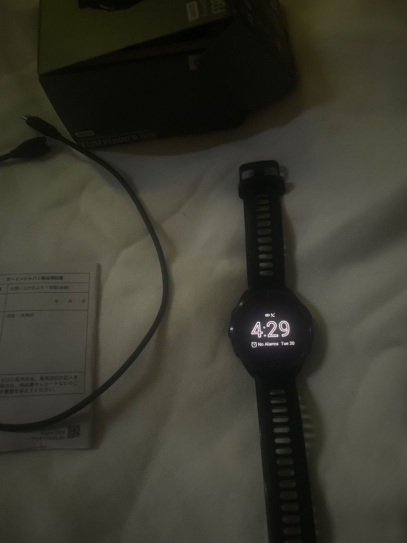 Garmin Forerunner 965 Black | AMOLED GPS Running Smartwatch (Category: Wearables & Smart Watches) located in Tarlac. Submitted by arcbri17 (Listing ID 1470722718, Image 1). Description: Selling my Garmin Forerunner 965 in Black. A premium GPS sports watch built for runners, cyclists, triathletes, and fitness enthusiasts. Original box, charger, manual, extra free loop. I’ll help you set it up with the Garmin Connect app and Garmin IQ app. I’m the 