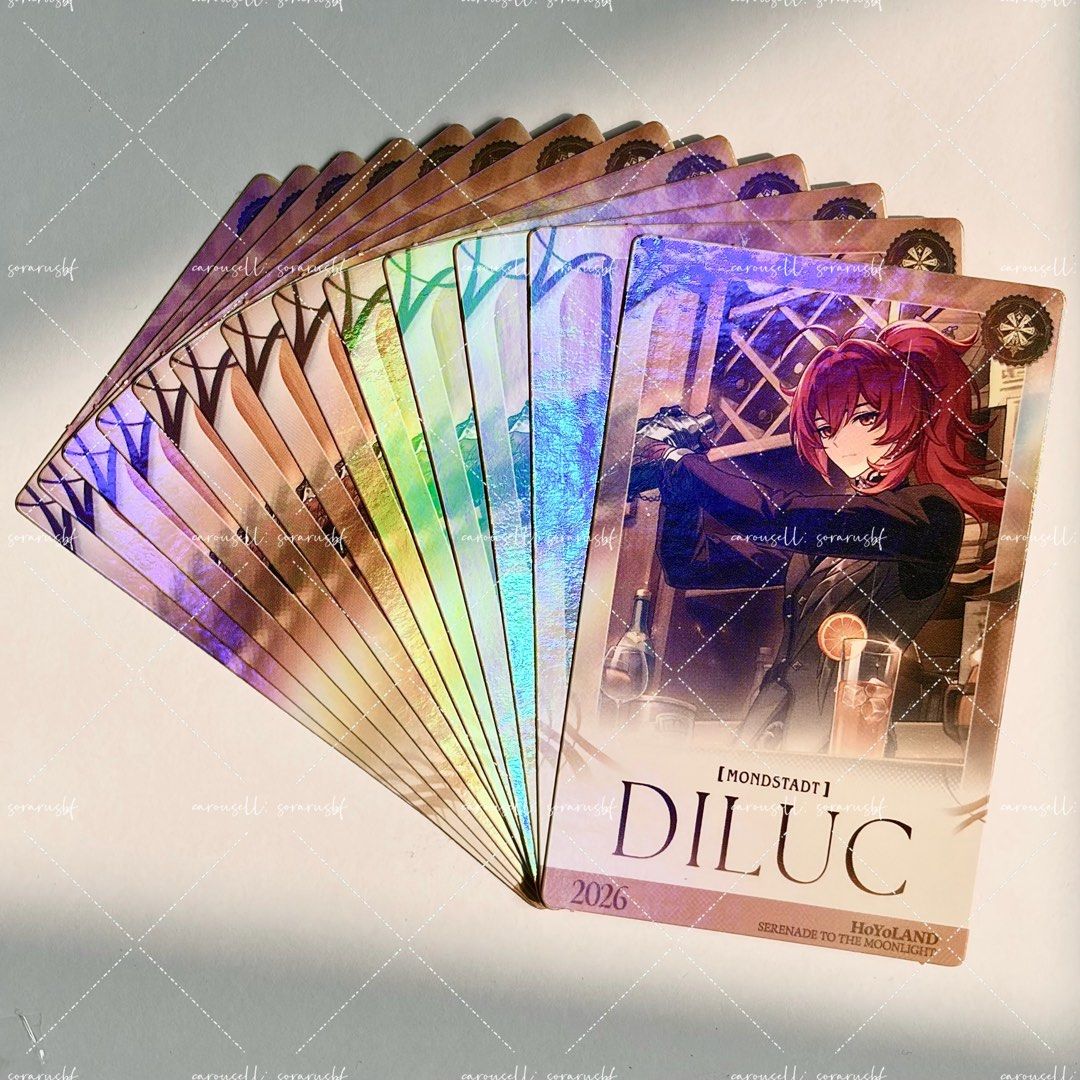 genshin diluc hyl card, Toys & Collectibles, Fan Merchandise, Character ...