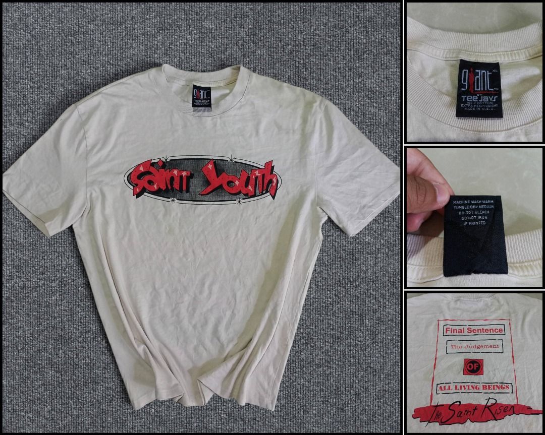 Giant Tag Saint Youth Risen (Category: Tshirts & Polo Shirts ) located in General Santos City (Dadiangas). Submitted by collection_9500 (Listing ID 1470609264, Image 1). Description: Giant Tag Saint Youth Risen 23 x 28 XLarge Very Good, needdeepwash stains Gensan loc Pm for inquiries All are thrifted items and needwash.