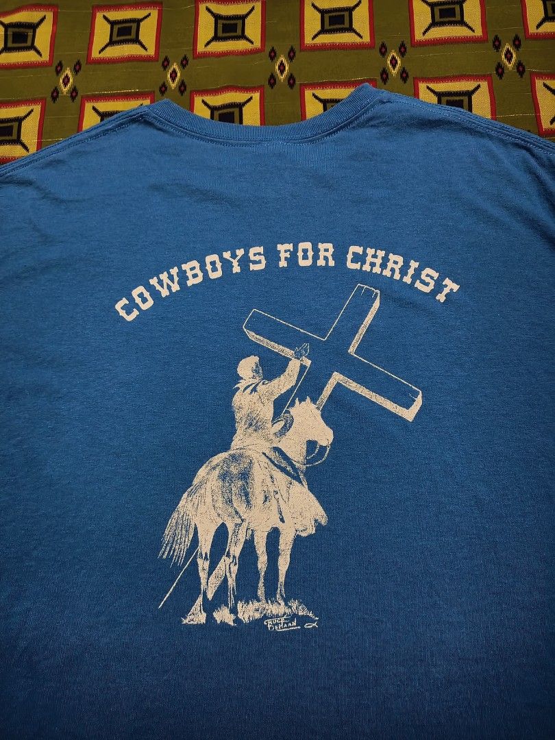 Gildan Cowboys for Christ Blue Tee (Category: Tshirts & Polo Shirts ) located in Lapu Lapu. Submitted by rebuild.arkives (Listing ID 1470615829, Image 3). Description: Gildan Cowboys for Christ Blue Tee ‎ ‎📏 Size Guide (Inches): ‎Length: 31 ‎Width: 22.5 ‎ ‎Color: 10/10 ‎Condition: 10/10 ‎Issue: None ‎ ‎📝 Heads up: ‎• This is a thrift item so please manage your expectations. ‎• Color may slightly differ due to lighting. ‎• Washed and ready to we
