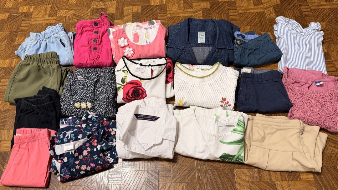 Gingersnaps, Guess, Gap, Old Navy etc. TAKE ALL (Category: Babies & Kids Fashion) located in Quezon City. Submitted by frappes (Listing ID 1470635014, Image 1). Description: - Assorted bundle of girls' clothing (dresses, rompers, tops, and bottoms) - Features a mix of styles including floral prints, denim, and mesh overlay - Includes multiple brands and colors - Great mix of everyday wear and outfits for special outings - Sold strictly as a compl