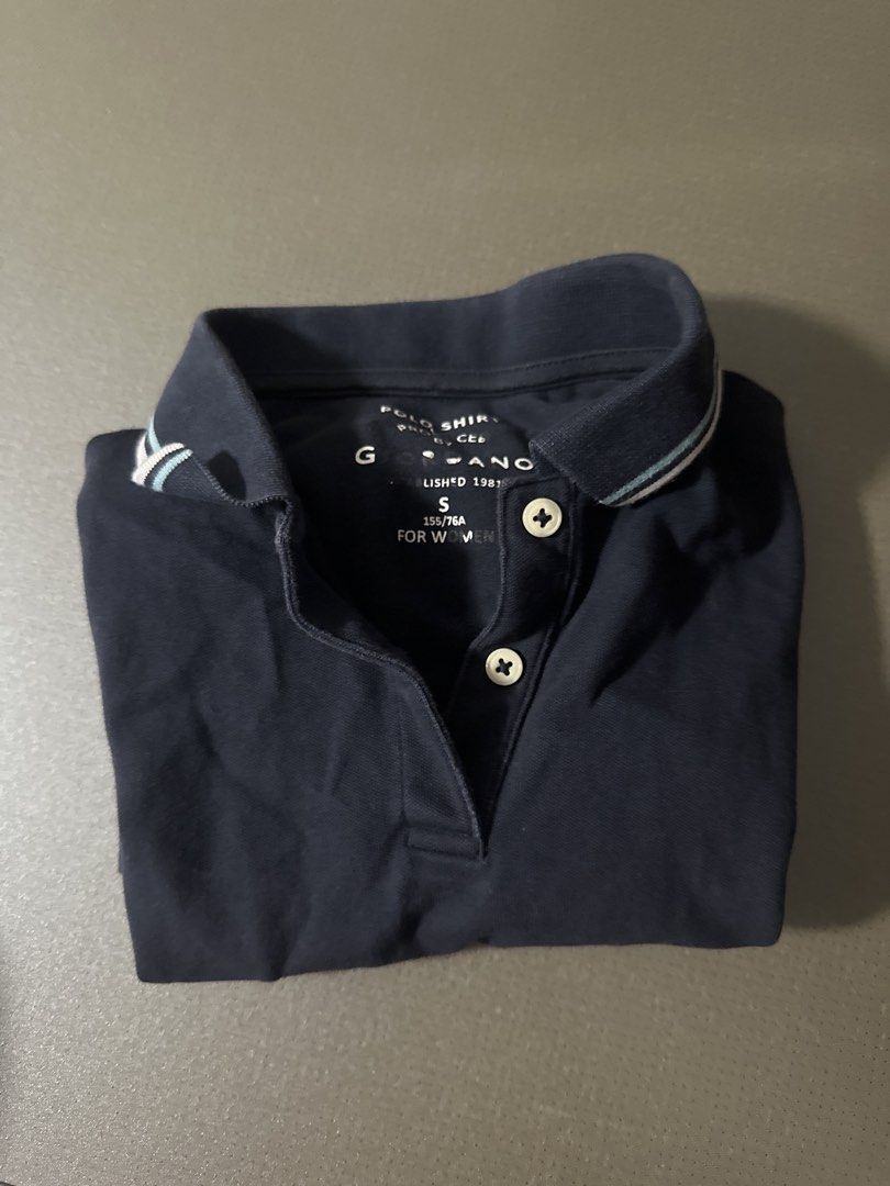 Giordano Dark Blue S Polo Shirt (Category: Shirts) located in Baguio. Submitted by prettygirl_kaplaan (Listing ID 1470700752, Image 1). Description: Heavily used, but no issues other than the peeling of the label. S 155/76A.