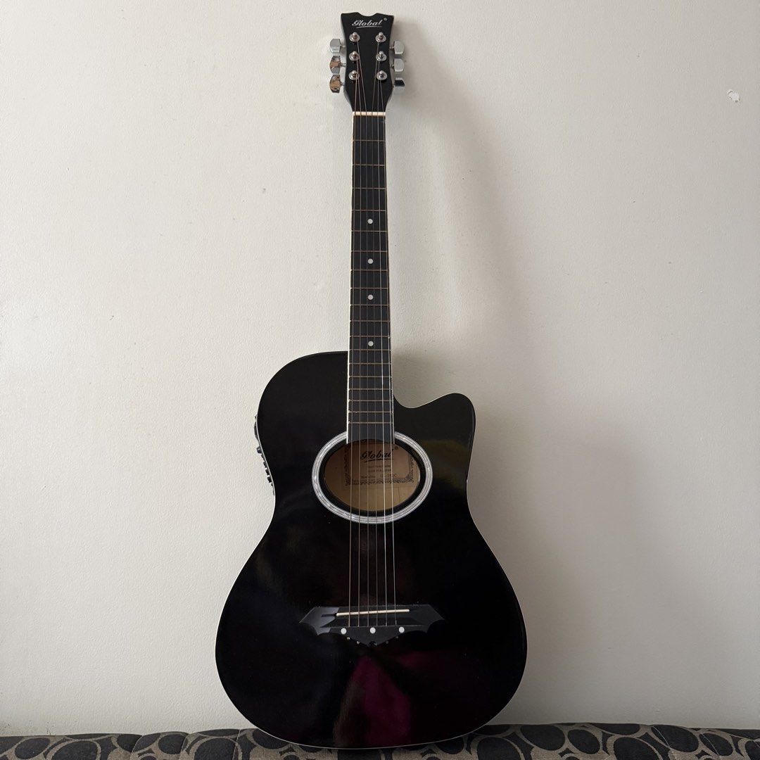 Global Acoustic-Electric Guitar Bundle – Gloss Black (Category: Musical Instruments) located in Manila. Submitted by cheemkenn (Listing ID 1470606281, Image 1). Description: Global Acoustic-Electric Guitar Bundle – Gloss Black Selling a complete Global Acoustic-Electric Guitar package in sleek gloss black. Features an EQ-7545R 4-band equalizer preamp system, cutaway body design for comfortable high-fret access, and a full accessory set—ready to p