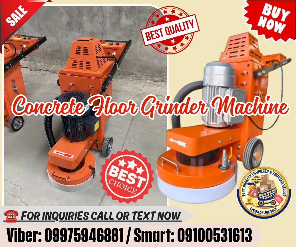Good Quality Concrete Grinding Floor Grinder Machine (Category: Construction Tools & Equipment) located in Caloocan City. Submitted by divina.grasya (Listing ID 1470646332, Image 1). Description: 🌏 We Can Deliver Nationwide 👉 AP Cargo, LBC & Lalamove (🛳️ Sea /✈️ Air Freight) Price: 76,800 🔥YM-350 Concrete Floor Grinder Machine Specification: Voltage: 220V /380v Power: 4kw Vacuuming power: 0.75kw Working diameter: 350mm Motor type: copper wire