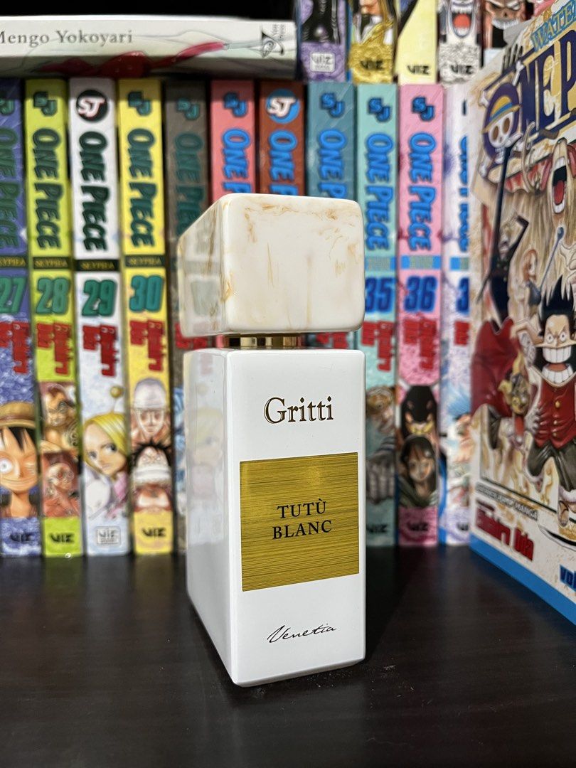 Gritti Tutù Blanc Venetia Eau de Parfum (Category: Fragrance & Deodorants) located in Manila. Submitted by hankim24 (Listing ID 1470649727, Image 1). Description: - Item: Gritti Tutù Blanc niche perfume bottle - Design: White rectangular glass, elegant marbled cap, and gold label lettering - Branding: Venetia printed near the base - Perfect for: Niche fragrance collectors and perfume enthusiasts.
