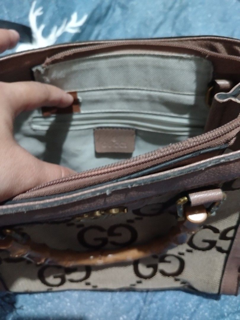 Gucci Diana Tote Bag (Category: Tote Bags) located in Tanauan. Submitted by tyrone4 (Listing ID 1470737955, Image 3). Description: -Beige and brown/camel Jumbo GG canvas, curved bamboo handles, and leather piping -no sling -has flaws J&T courier.