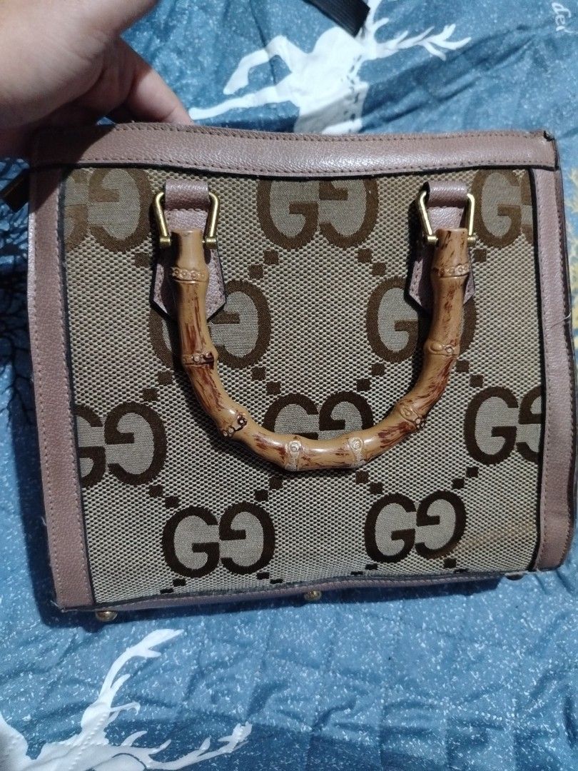 Gucci Diana Tote Bag (Category: Tote Bags) located in Tanauan. Submitted by tyrone4 (Listing ID 1470737955, Image 2). Description: -Beige and brown/camel Jumbo GG canvas, curved bamboo handles, and leather piping -no sling -has flaws J&T courier.