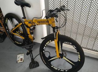 Begasso Soldier Folding Mountain Bike Yellow Black, Sports Equipment ...
