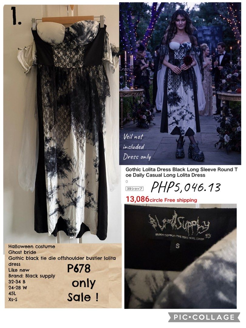 Halloween costume ghost bride (Category: Evening dresses & gowns) located in Muntinlupa City. Submitted by 88michsy (Listing ID 1470739690, Image 1). Description: Item dimensions and description is listed in the post😊 Retail at 5k Plusplus Item is washed and ready Lalamove or JNT available Seriously decluttering gcash Location: Muntinlupa City .