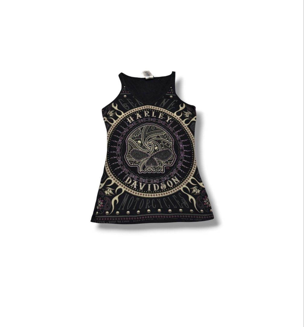 Harley Davidson y2k Tanktop (Category: Sleeveless) located in Bulacan. Submitted by sanjisthrift (Listing ID 1470652059, Image 1). Description: Size Small Width 15.5 Length 24.5 Excellent Condition 9/10.