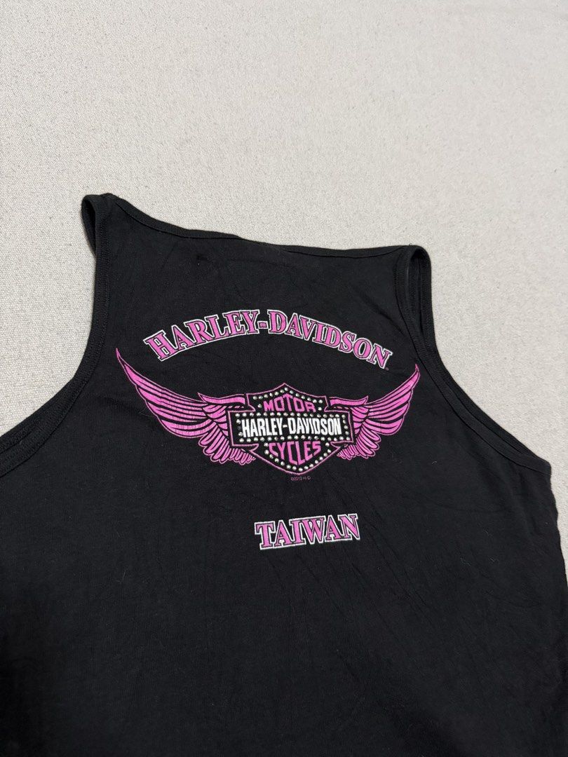 Harley Davidson y2k Tanktop (Category: Sleeveless) located in Bulacan. Submitted by sanjisthrift (Listing ID 1470652059, Image 3). Description: Size Small Width 15.5 Length 24.5 Excellent Condition 9/10.