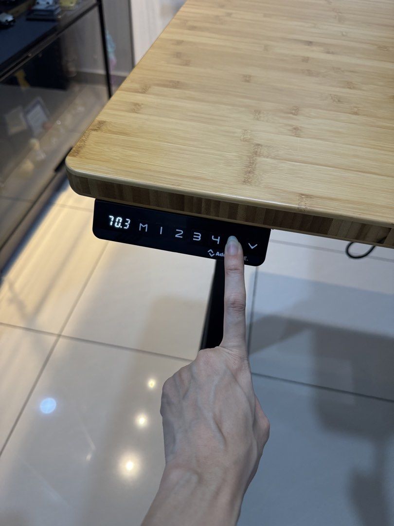 Height adjustable study table (Category: Tables & Sets) located in Kuala Lumpur. Submitted by Jellyfish (Listing ID 1470697556, Image 2). Description: 150cm long x 75cm wide Self collection at Senibong Cove, JB.