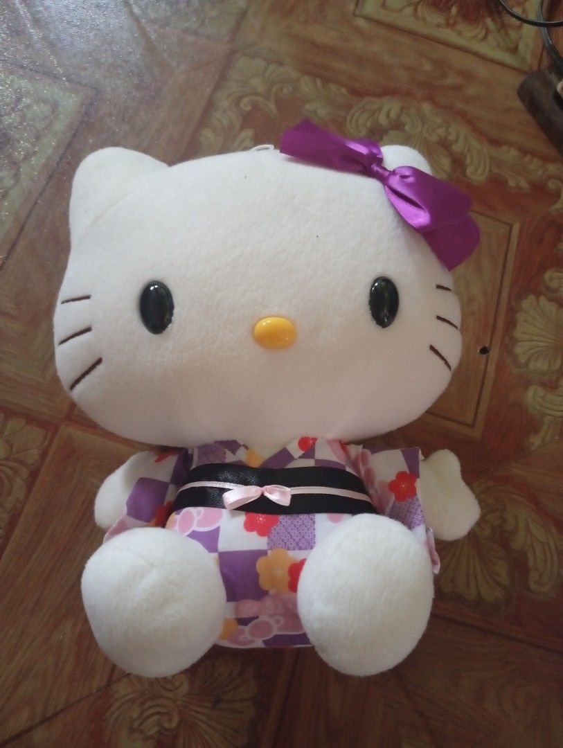 Hello Kitty Eikoh Plush toy (Category: Character Goods) located in Quezon City. Submitted by purple_haven (Listing ID 1470573660, Image 1). Description: hello kitty eikoh plush toy in kimono purple dress.