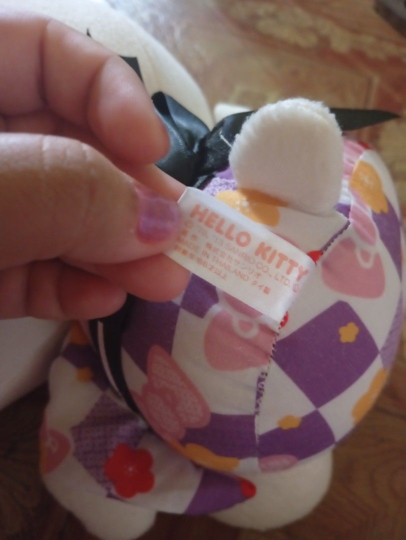Hello Kitty Eikoh Plush toy (Category: Character Goods) located in Quezon City. Submitted by purple_haven (Listing ID 1470573660, Image 2). Description: hello kitty eikoh plush toy in kimono purple dress.