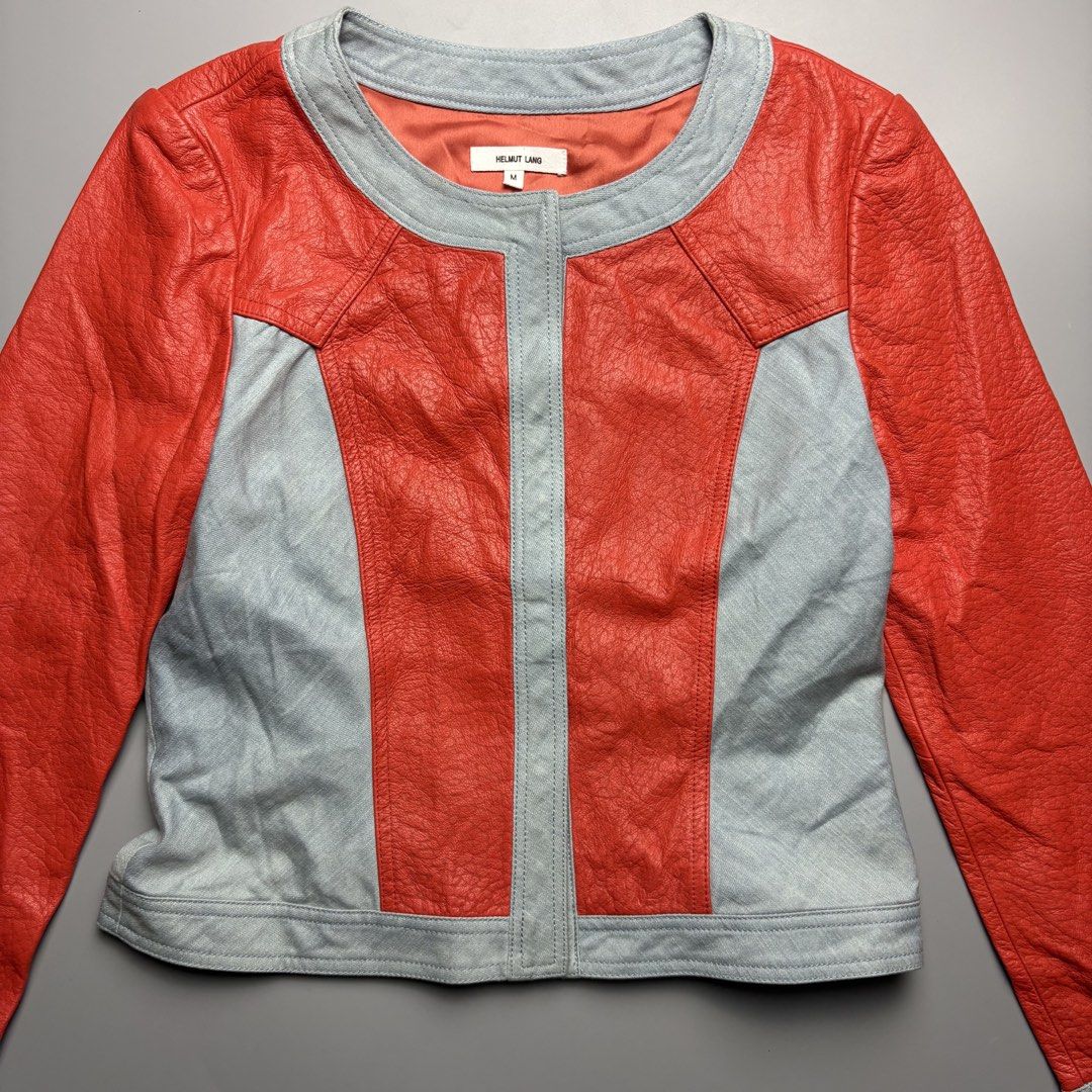 Helmut Lang leather Jacket (Category: Activewear) located in Dinalupihan. Submitted by hell.thrift (Listing ID 1470618284, Image 2). Description: Helmut lang 19 Length 18 Width No issue.